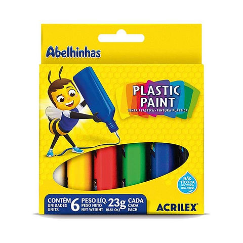 TINTA PLÁSTICA 6 CORES