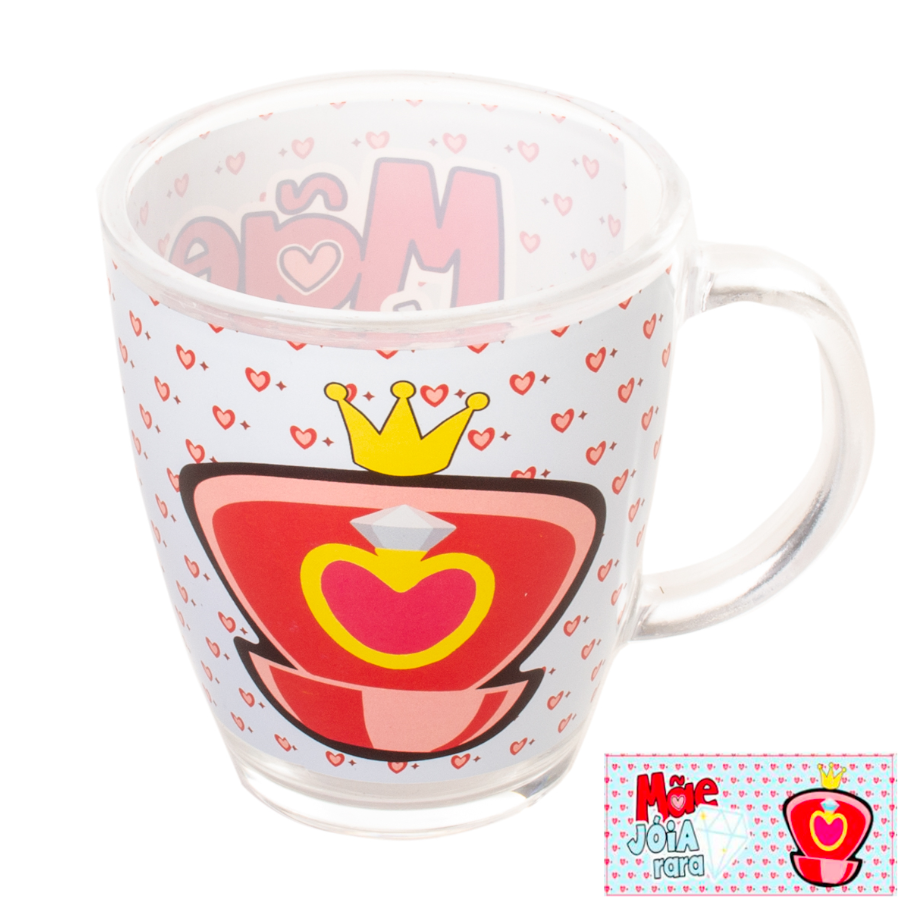CANECA / XÍCARA VIDRO 380 ML DECORADA MÃE DDM