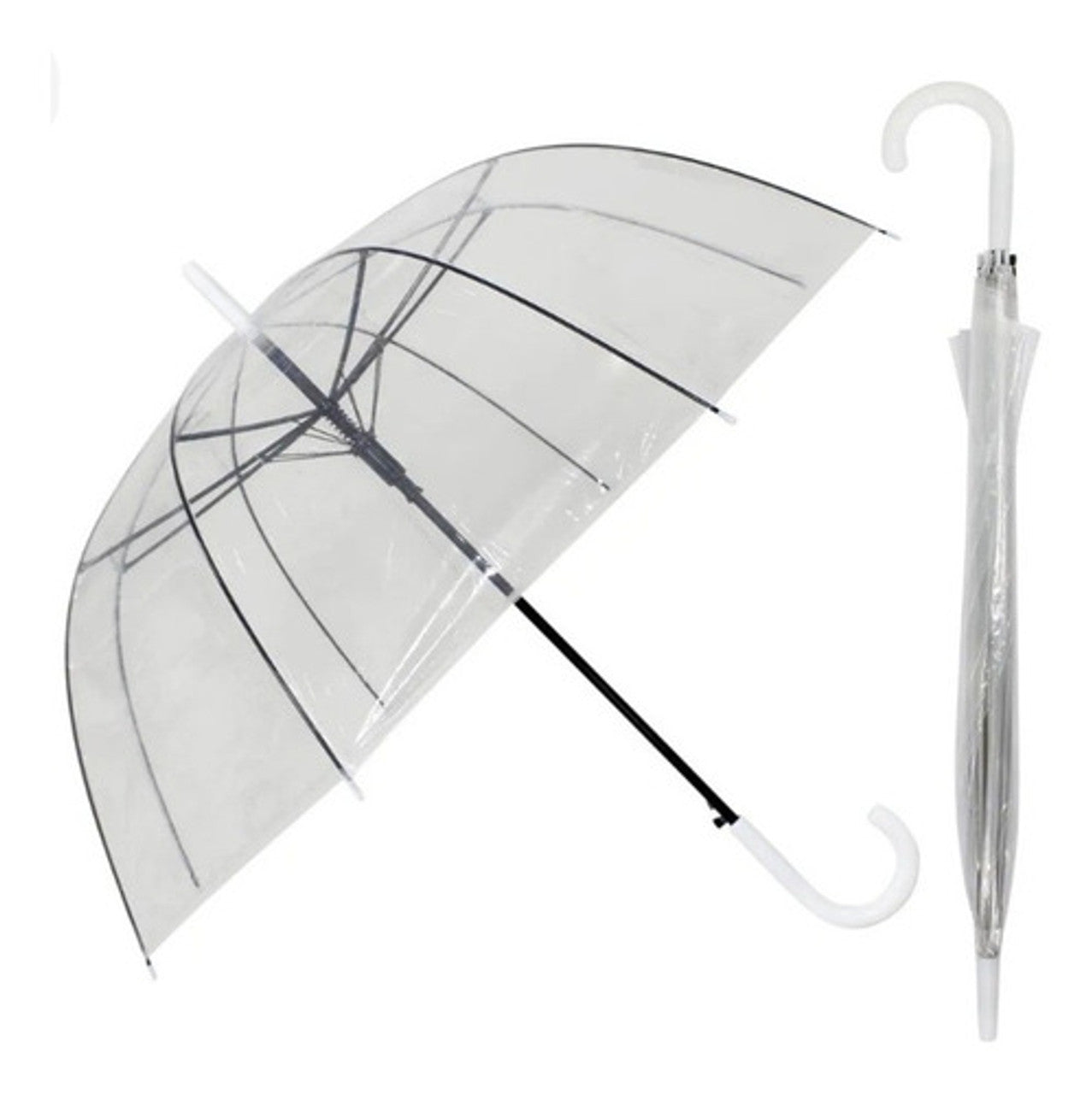 GUARDA CHUVA COM ABERTURA AUTOMATICA, TECIDO EM POLIESTER, CABO E ACABAMENTOS EM FERRO, PP E VELCRO;