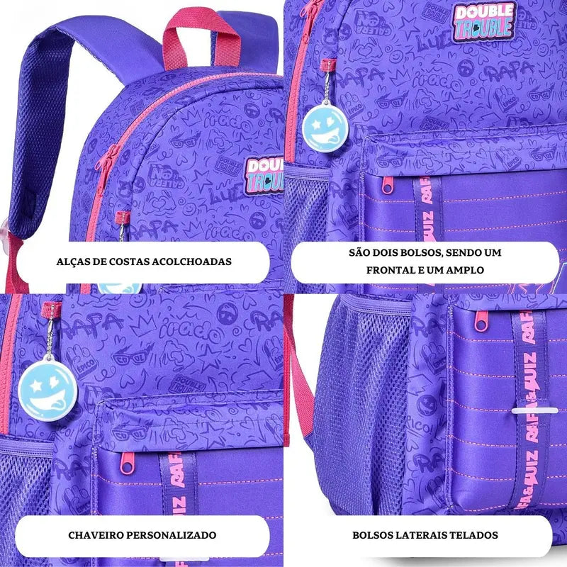 MOCHILA RAFA E LUIZ JUVENIL AMPLA CASUAL RL24022