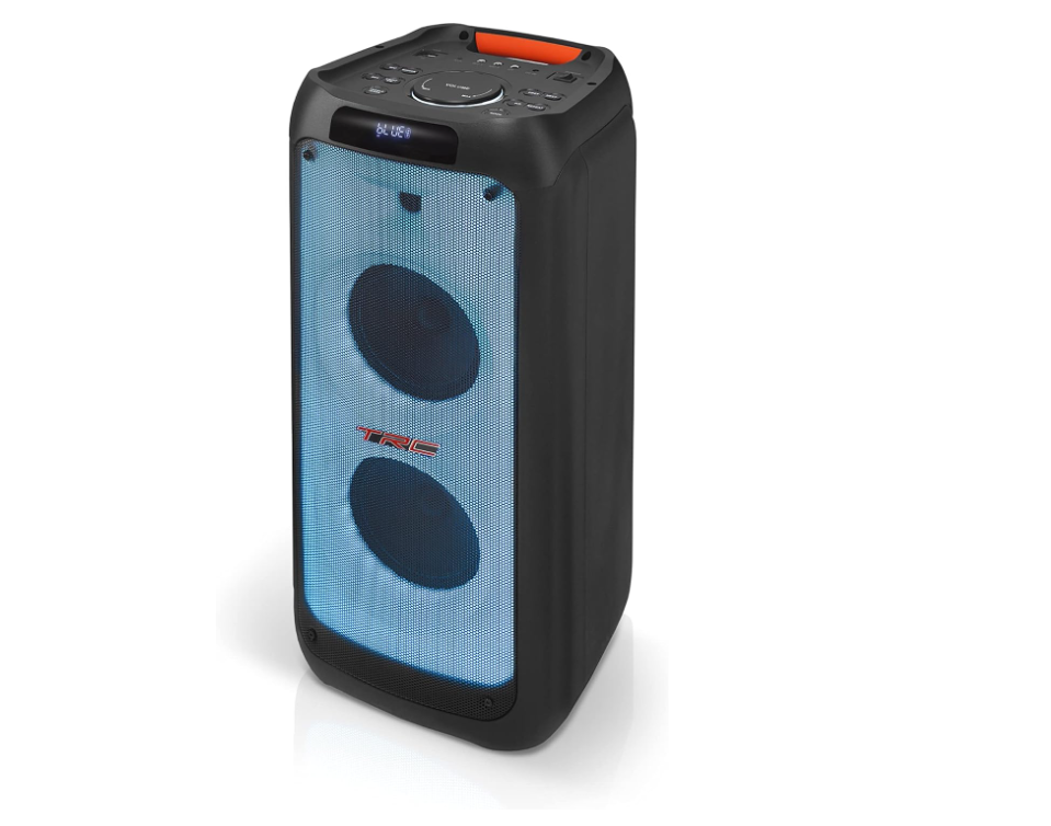 TRC - X1500 - Caixa de som bluetooth 1500W Rms; 2 alto-falantes de 8”; FULL LED; USB; leitor de cartão; função Gravador