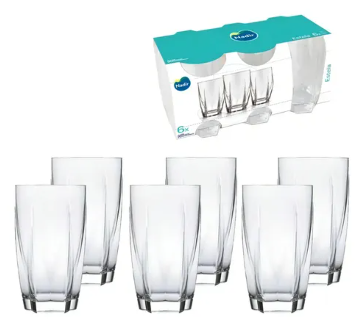 CONJ 6 COPOS LONG DRINK ESTRELA NADIR