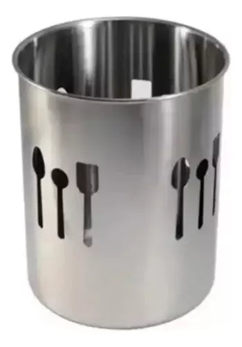 PORTA UTENSILIOS EM ACO INOX 410, 10X18CM