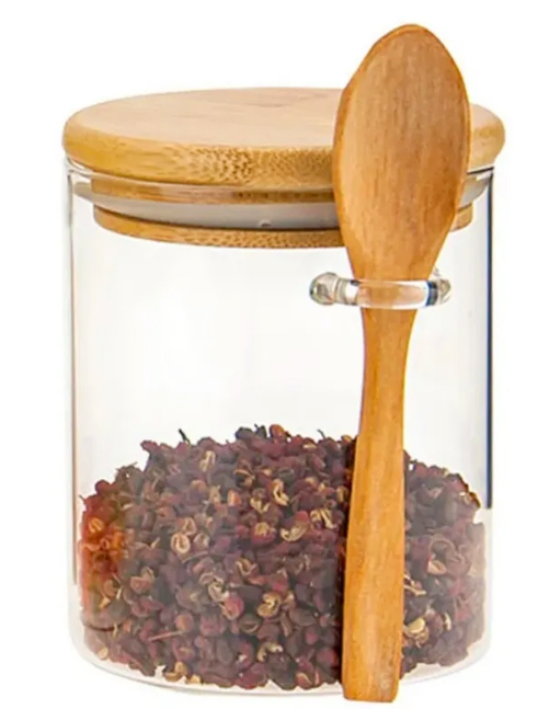 POTE HERMETICO COM TAMPA E COLHER; CAPACIDADE: 450ML; TAMANHO: POTE 8X10CM, COLHER: 2,8X12,5CM