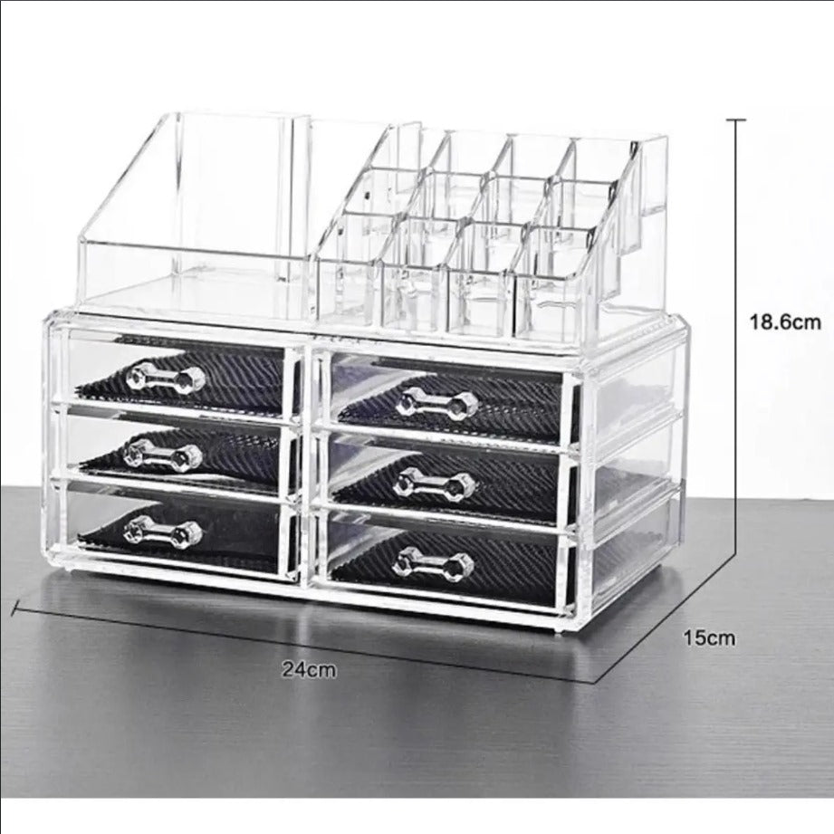 ORGANIZADOR DE MAQUIAGEM COM 6 GAVETAS
