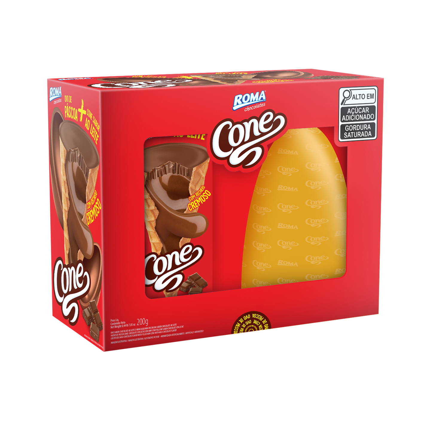 OVO ROMA CONE AO LEITE 200G