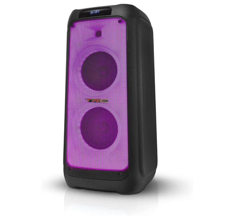 TRC - X1500 - Caixa de som bluetooth 1500W Rms; 2 alto-falantes de 8”; FULL LED; USB; leitor de cartão; função Gravador