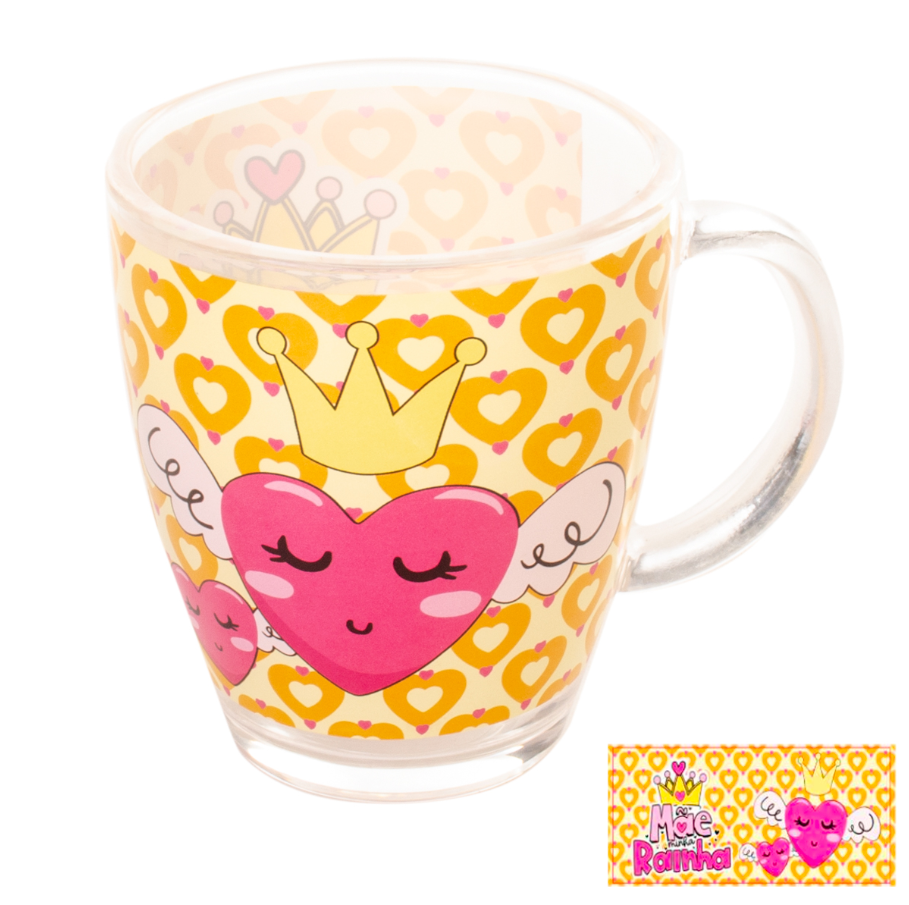 CANECA / XÍCARA VIDRO 380 ML DECORADA MÃE DDM