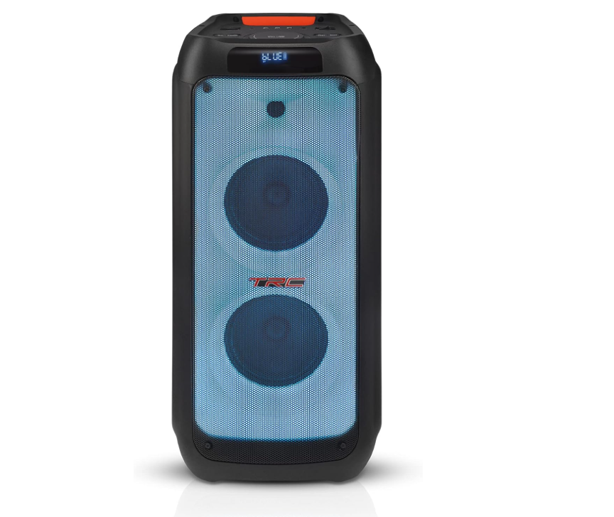 TRC - X1500 - Caixa de som bluetooth 1500W Rms; 2 alto-falantes de 8”; FULL LED; USB; leitor de cartão; função Gravador