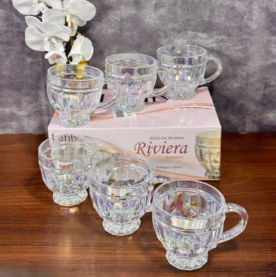 CONJ DE 6 XÍCARAS RIVIERA RAINBOW 220ML