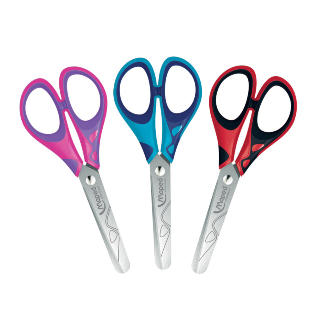 Tesoura Escolar 13cm Essentials Pulse Soft Colorida