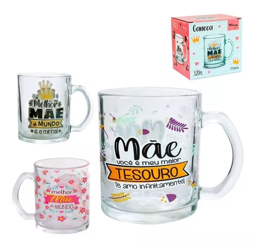 CANECA DE VIDRO PERSONALIZADA MAE DDM
