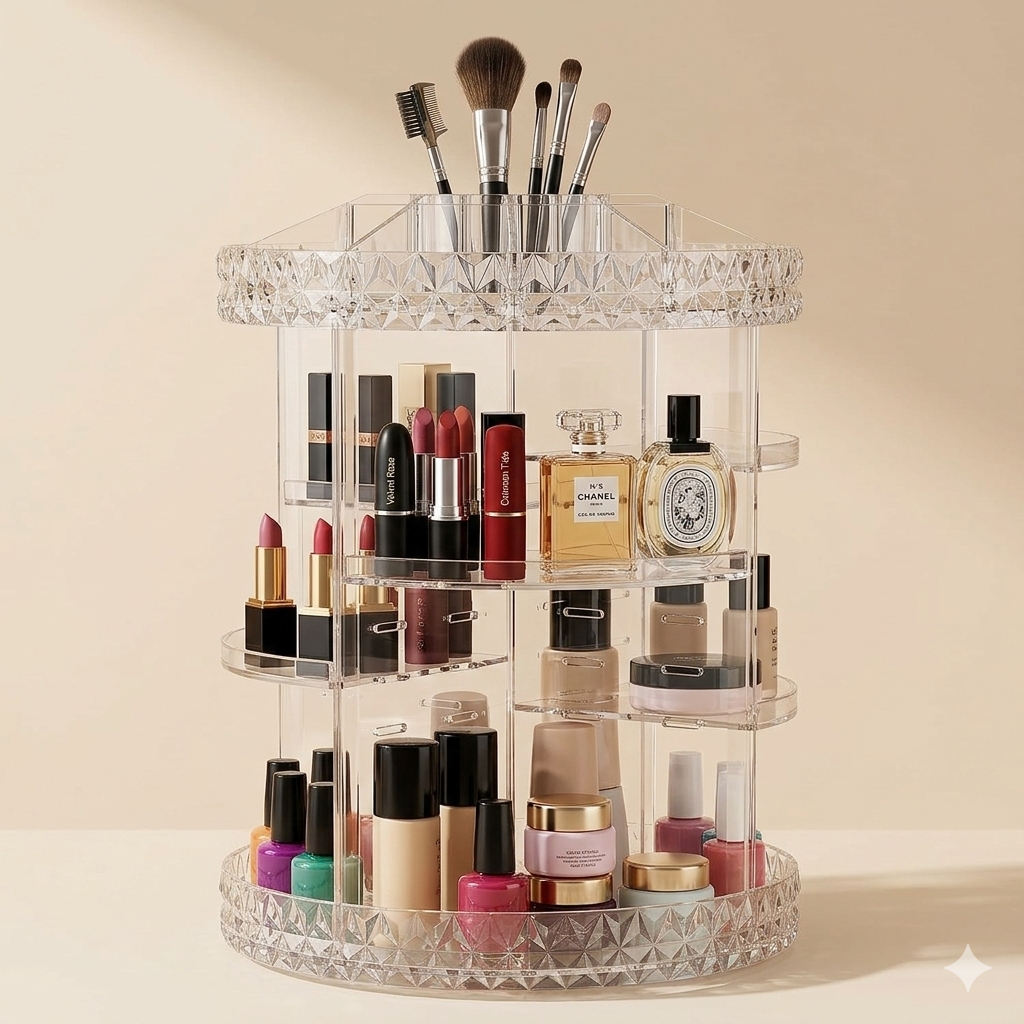 Organizador de cosméticos Diamante giratório