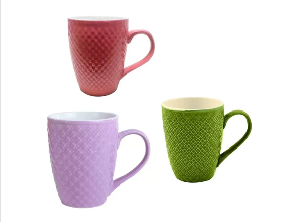 CANECA ESTAMPADA SORTIDA DE PORCELANA 330ML