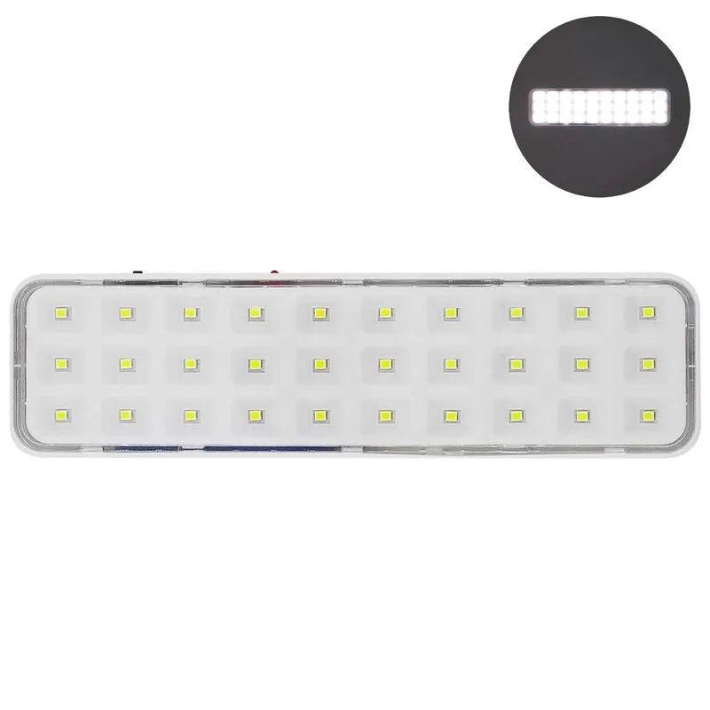 LUMINARIA DE EMERGENCIA RECARREGAVEL BIVOLT 30 LEDS SMD, MATERIAL: PP E PS, TAMANHO: 20,4X5,5X3CM