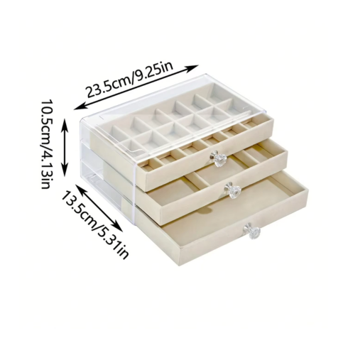 PORTA JOIAS CRISTAL 3 ANDARES