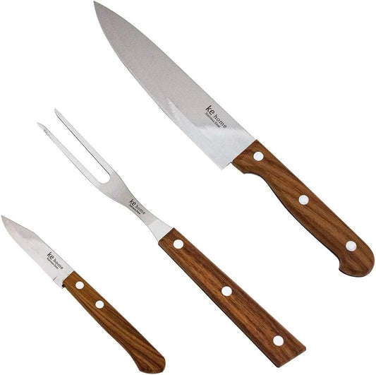 KIT CHURRASCO (3PCS) 2FACA E GARFO
