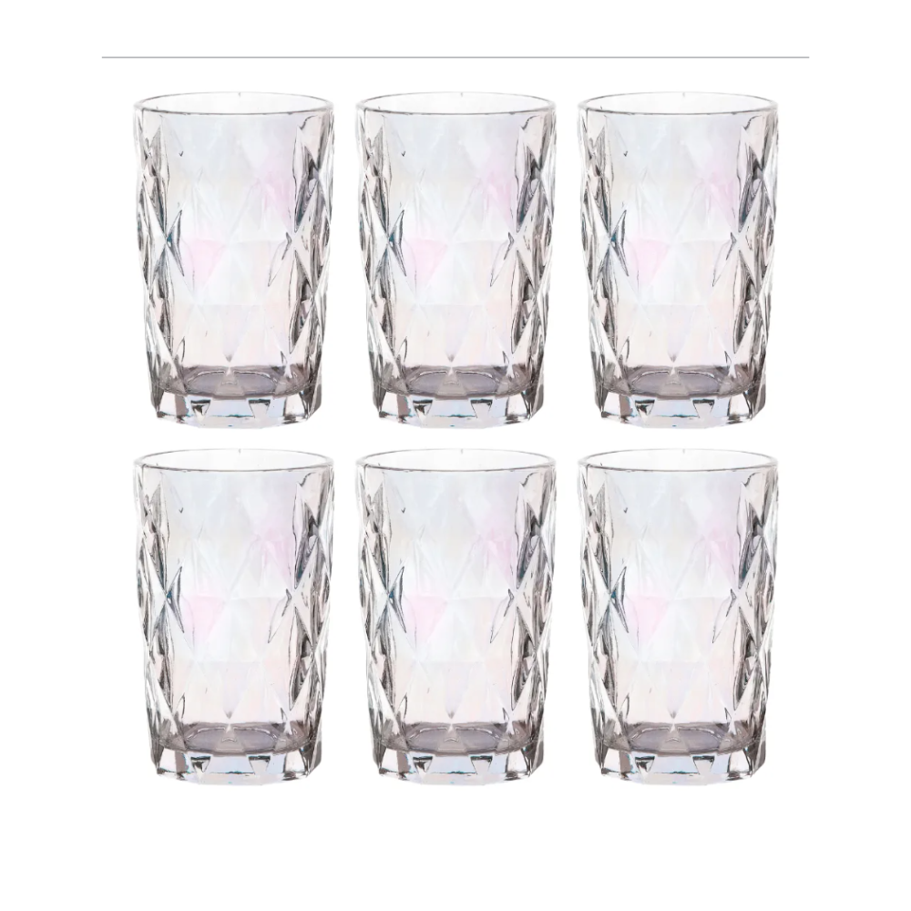 COPO DIAMANTE 350ML RAINBOW 6PCS