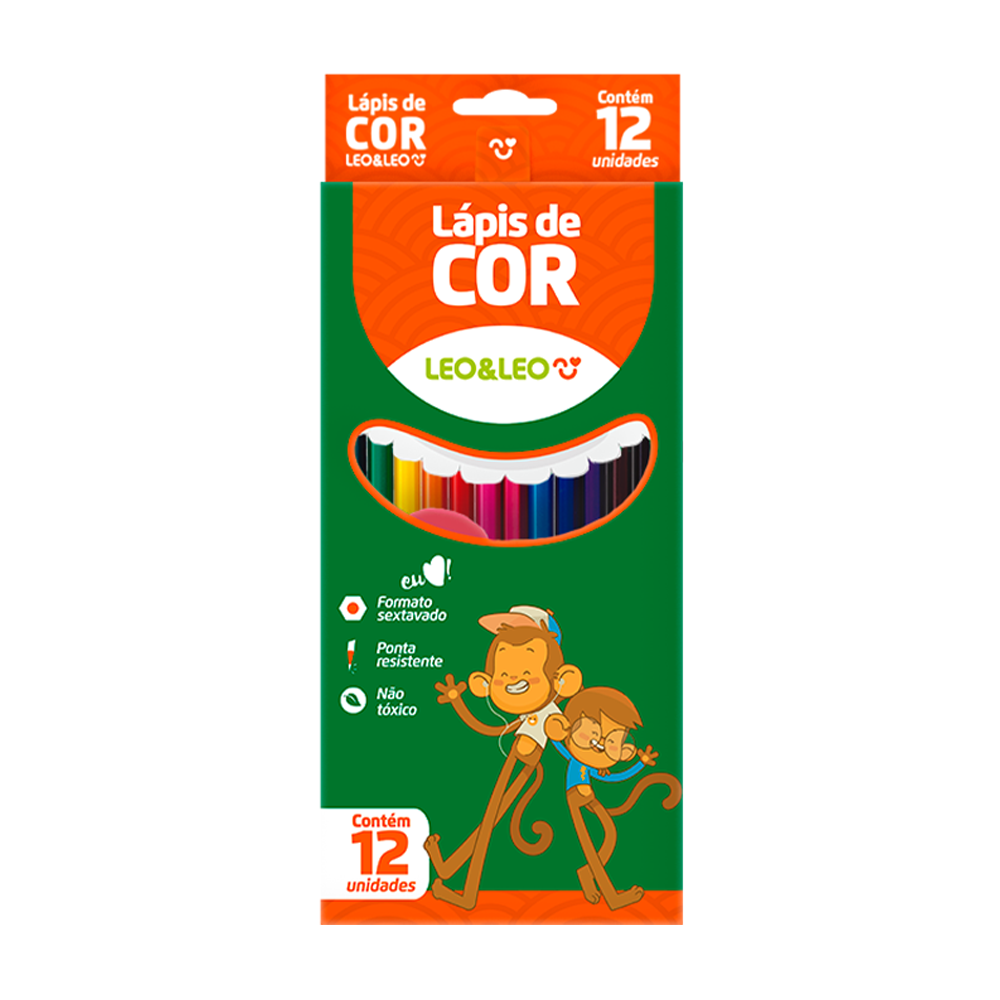 LÁPIS DE COR LEO&LEO 12 CORES