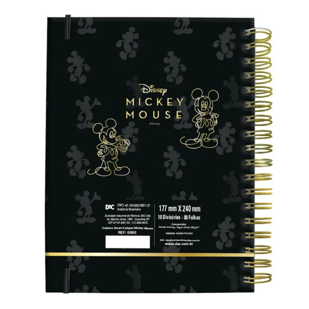 Caderno Inteligente SMART Colegial Disney Mickey C/FLS Tira e Põe DAC