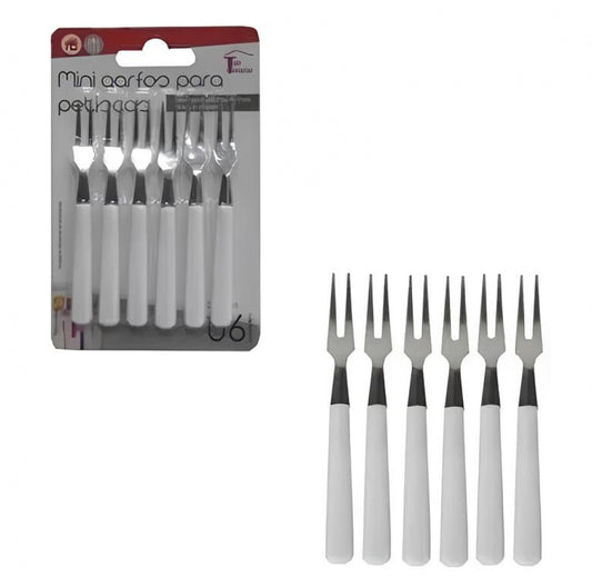 Kit Com 6 Mini Garfos Garfinhos Para Petiscos Aperitivos