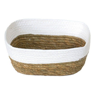 CESTO DE FIBRA NATURAL 24X20X10 BRANCO