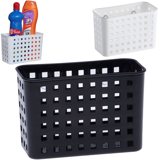CESTA ORGANIZADORA C/ VENTOSAS MULTIUSO 18 X 9 X 12 CM
