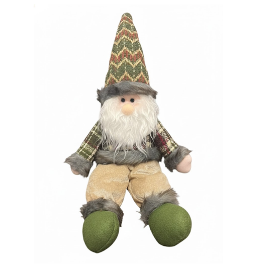 ENFEITE BONECO NATALINO SENTADO XADREZ