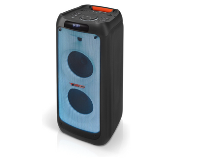 TRC - X1500 - ﻿Caixa de som bluetooth 1500W Rms; 2 alto-falantes de 8”; FULL LED; USB; leitor de cartão; função Gravador