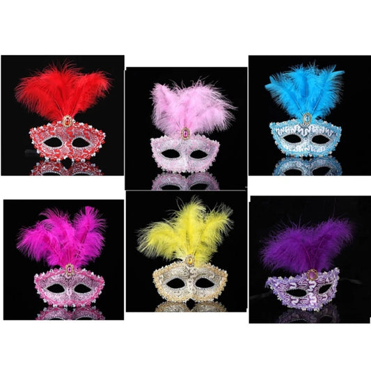 MASCARA DE CARNAVAL C/ PLUMAS