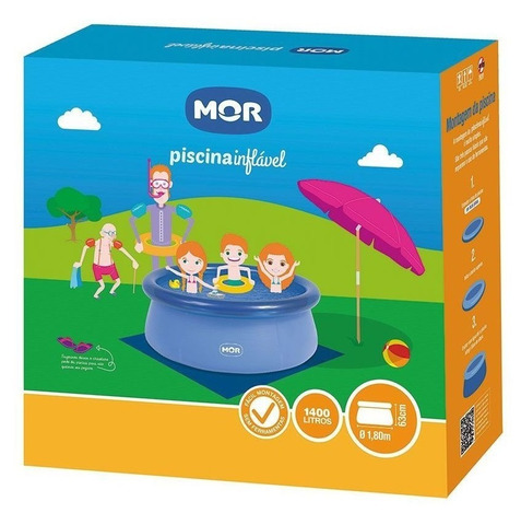 Piscina Splash Fun Diâmetro 1,80m x 63cm 1400 Litros - MOR