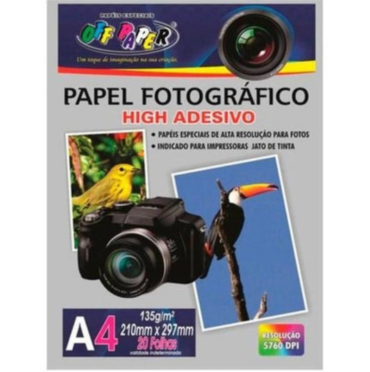 Papel Fotográfico Adesivo A4 135g 20fls Off Paper