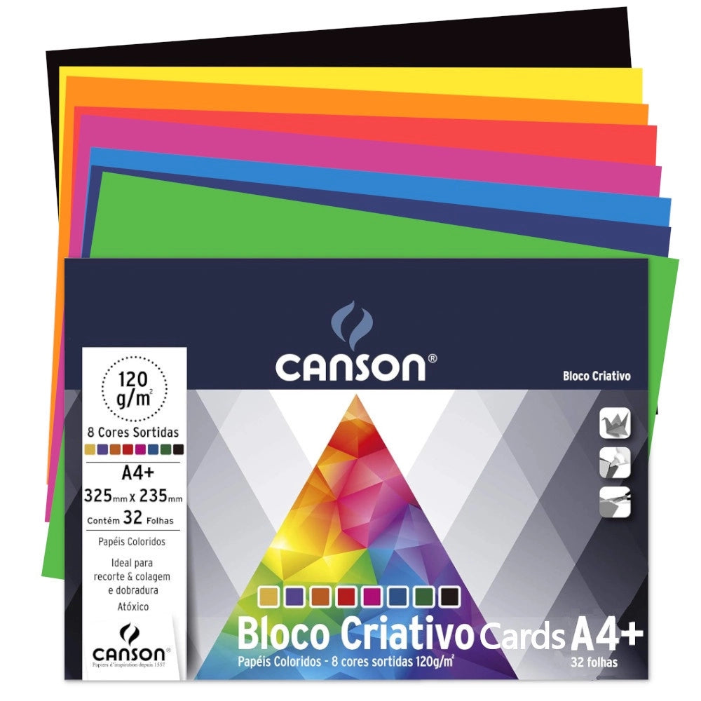 Bloco Colorido Criativo Card Estudante 120 g/m²