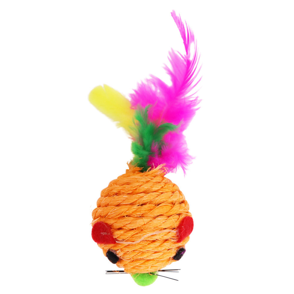 BRINQUEDO PET PARA GATO RATO DE SISAL 4,5CM SORTIDO