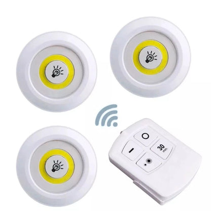 Luminária Kit 3 Lâmpada Led Spot Sem Fio Controle Remoto