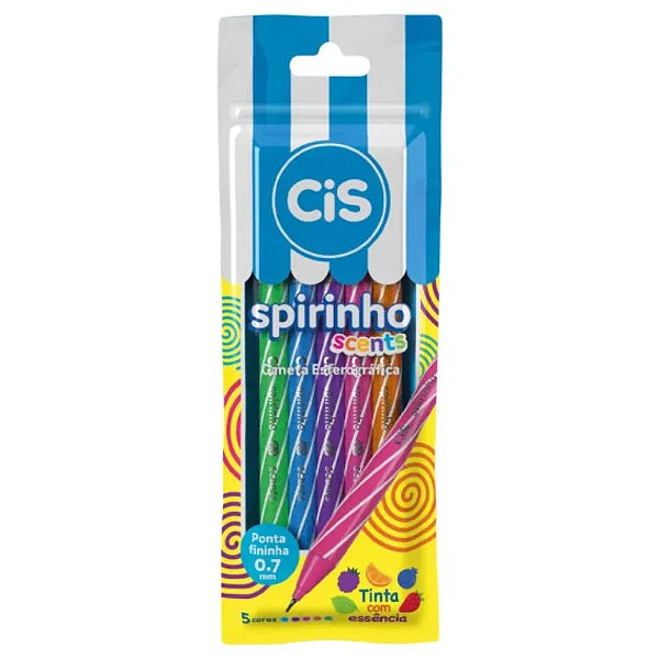 CANETA CIS SPIRINHO SCENTS ESTOJO C/5