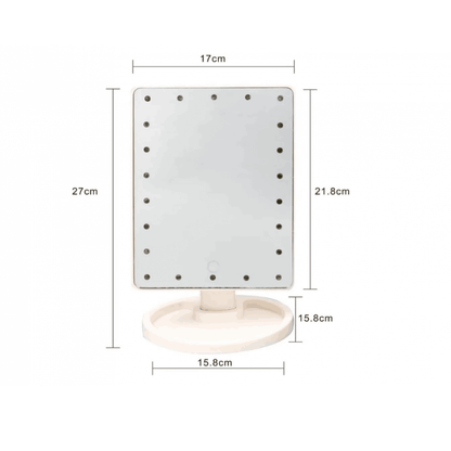 Espelho De Mesa C/ Led Portátil Maquiagem Camarim Articulado Cor Da Moldura Branco