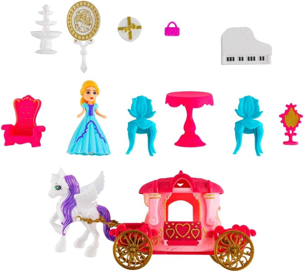 CASTELO DE BRINQUEDO COM ACESSORIOS E BONECOS