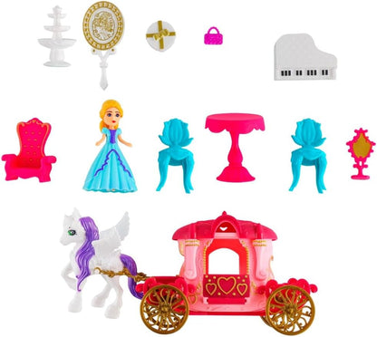 CASTELO DE BRINQUEDO COM ACESSORIOS E BONECOS