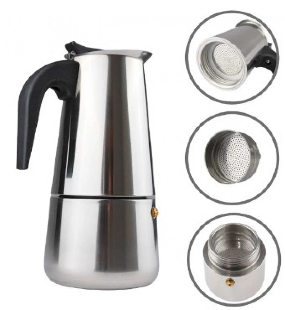 Cafeteira Italiana 4 Xícaras 200ml em Aço Inox Clink