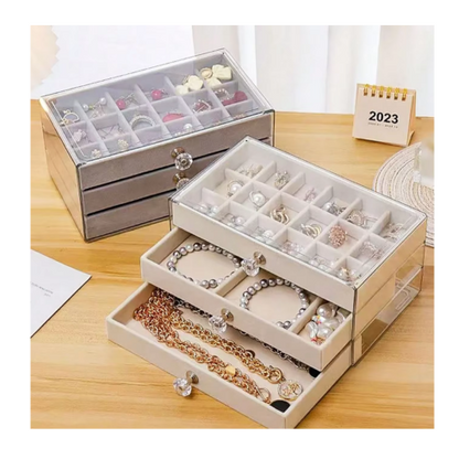 PORTA JOIAS CRISTAL 3 ANDARES