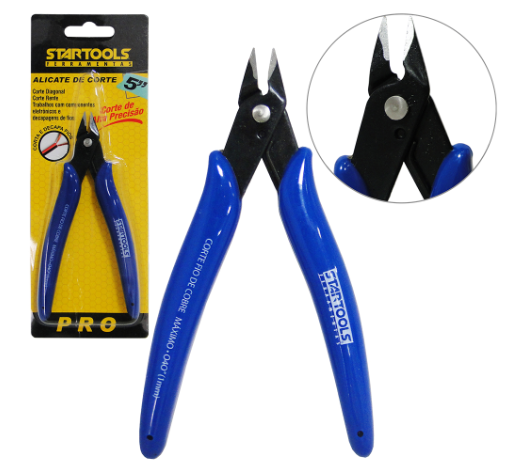 MINI ALICATE DE CORTE E DECAPAGEM DIAGONAL RENTE 5'' CABO PLASTICO PRO