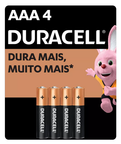 PILHA DURACELL AAA  C 4 ALCALINA - PALITO