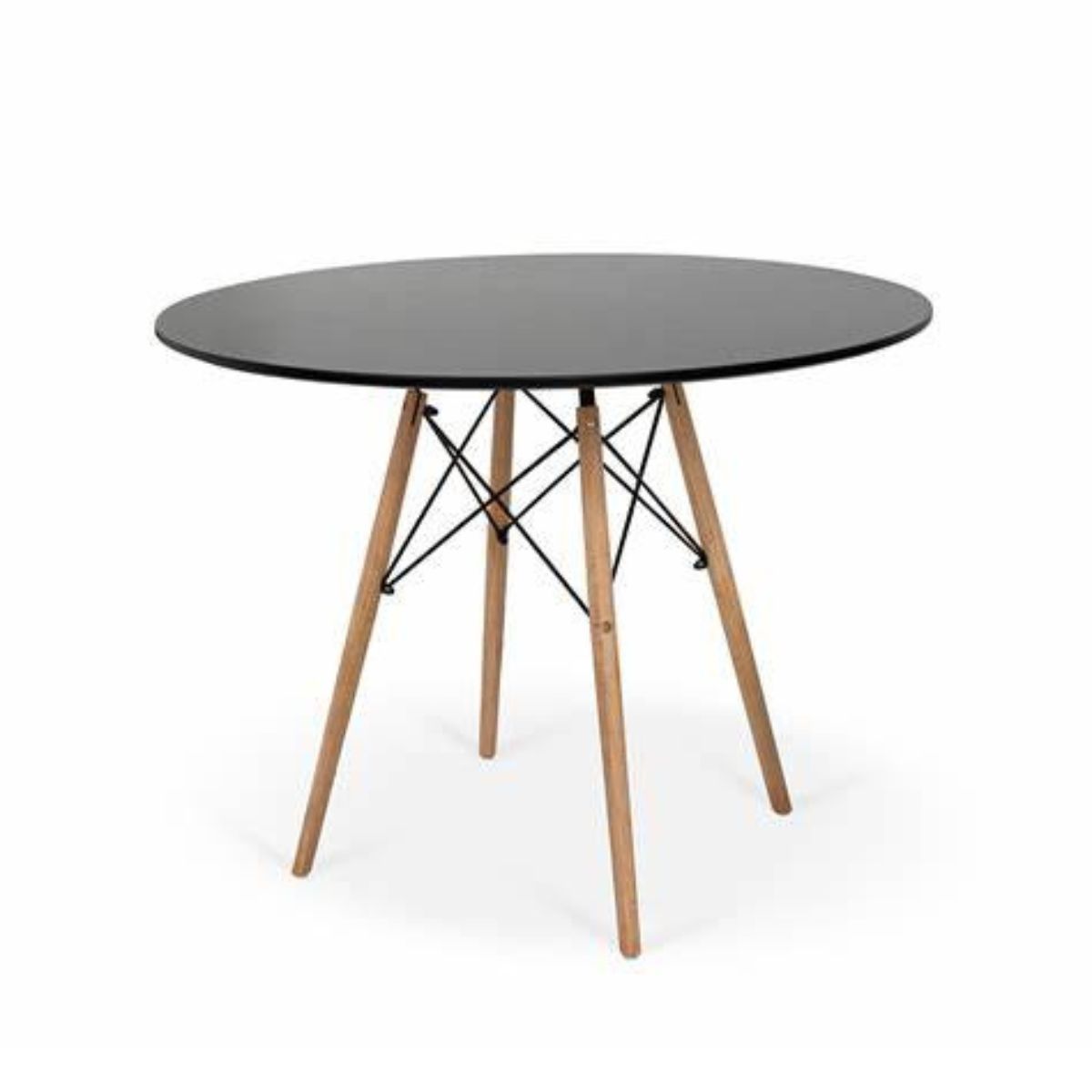 MESA REDONDA EAMES EIFFEL WOOD 80CM PRETA