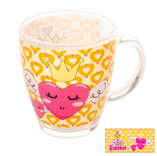 CANECA / XÍCARA VIDRO 380 ML DECORADA MÃE