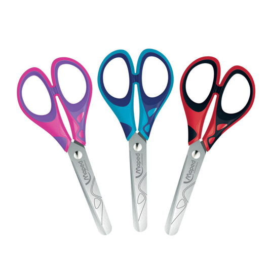 Tesoura Escolar 13cm Essentials Pulse Soft Colorida