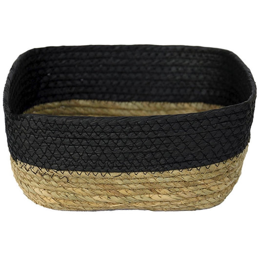 CESTO DE FIBRA NATURAL 24X20X10 PRETO