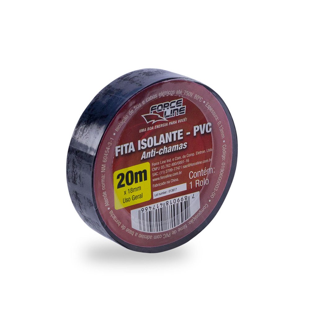 FITA ISOLANTE PRETA 20M 0,13x18MM