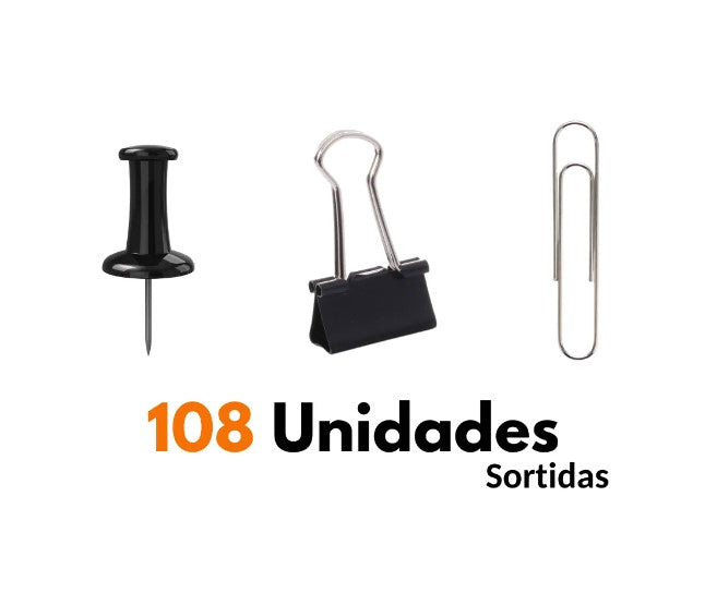 Kit Office 3 em 1 Organizador De Escritório 108 Unidades