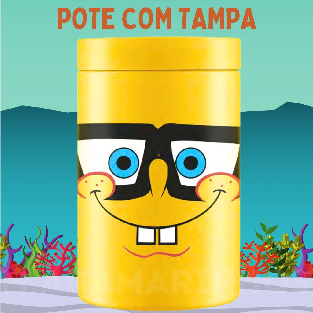 Organizador de Plástico Redondo Bob Esponja 1500ML